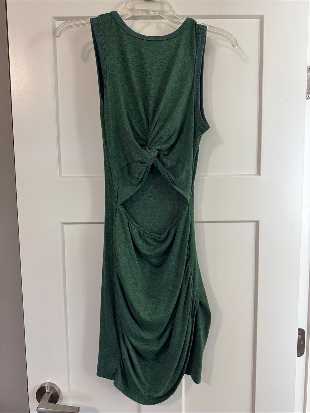 Sleeveless Twist-Back Green Dress